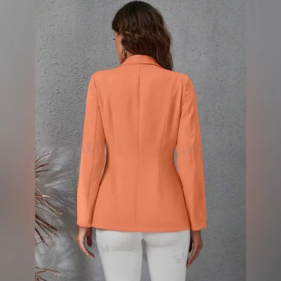 Peach colored Double Breasted Blazer - Picture 3 of 6